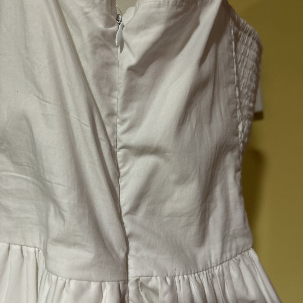 Tiered Maxi Dress White Extra Large XL Lined Cotton Boho Pockets Summer New - Picture 7 of 15